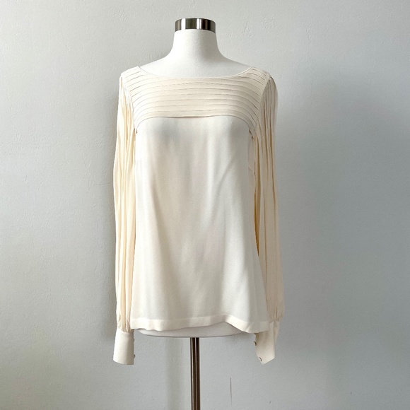 Escada Tops - Escada 100% Silk Ivory Blouse, Size 38/8